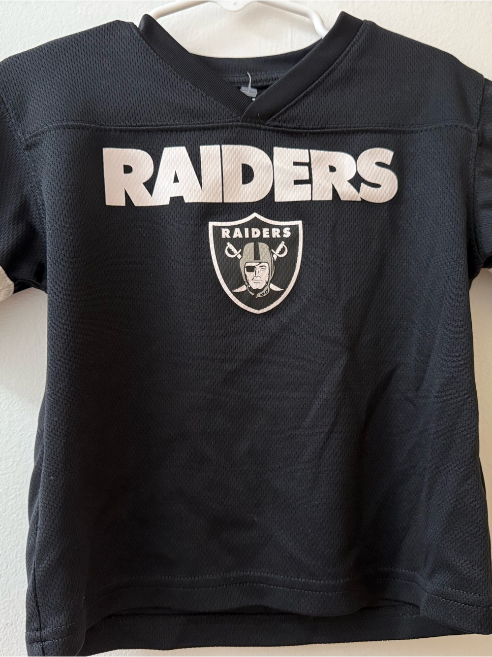 NFL Black Kids Raiders Mesh Jersey with White Logo